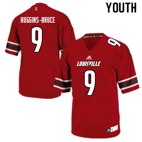 Youth #9 Ahmari Huggins-Bruce Louisville Cardinals College Football Jerseys Sale-Red - Click Image to Close
